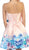 Strapless Pleated Floral Cocktail Dress