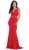 Fitted Plunging Seamed Prom Dress
