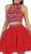Floral Halter A-line Cocktail Dress