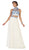 Multi-Floral Embroidered Bodice Two Piece Long Evening Dress