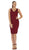 Knee Length Embroidered V-Neck Cocktail Dress