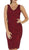 Knee Length Embroidered V-Neck Cocktail Dress