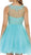 Floral Applique A Line Cocktail Dress