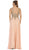 May Queen - MQ1432B Embellished Illusion Scoop A-line Prom Dress