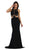 May Queen MQ1436 Sultry Jewel Paneled Bodice Sheath Gown In Black