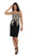 Metallic Lace Ornate Strapless Short Formal Dress