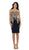 May Queen - MQ1439 Metallic Lace Ornate Strapless Short Formal Dress