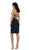 Metallic Lace Ornate Strapless Short Formal Dress