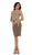 Metallic Lace Ornate Strapless Short Formal Dress
