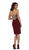 May Queen - MQ1439 Metallic Lace Ornate Strapless Short Formal Dress