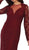 May Queen - Embellished Long Sleeves Sheath Dress MQ1451 - 1 pc Burgundy In Size 4 Available