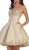 Gilded Lace Applique Mikado Cocktail Dress