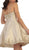 Gilded Lace Applique Mikado Cocktail Dress