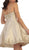 May Queen - MQ1445 Gilded Lace Applique Mikado Cocktail Dress