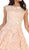 Cap Sleeve Floral Tulle Cocktail Dress