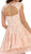 May Queen - MQ1464 Cap Sleeve Floral Tulle Cocktail Dress In Pink
