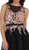 May Queen - MQ1465 Sleeveless Floral Cocktail Dress In Black