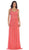Pleated Illusion Midriff Cutout Chiffon Prom Dress