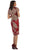 Embroidered Short Sleeve Column Formal Dress