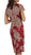 Embroidered Short Sleeve Column Formal Dress