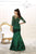 May Queen - MQ1501 Bateau Illusion Lace Trumpet Dress in Green