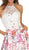 Halter Floral Print Jacquard A-line Evening Dress