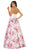 Halter Floral Print Jacquard A-line Evening Dress