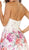 Halter Floral Print Jacquard A-line Evening Dress