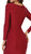 Ruched Deep V-neck Sheath Evening Dress