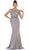 Lace Bodice Illusion Paneled Sheath Evening Gown