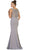 May Queen - Lace Bodice Illusion Paneled Sheath Evening Gown