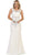 May Queen - Lace Bodice Illusion Paneled Sheath Evening Gown