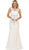 Lace Bodice Illusion Paneled Sheath Evening Gown