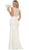 Lace Bodice Illusion Paneled Sheath Evening Gown