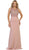 May Queen - Lace Bodice Illusion Paneled Sheath Evening Gown