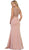 Lace Bodice Illusion Paneled Sheath Evening Gown