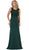 Lace Bodice Illusion Paneled Sheath Evening Gown