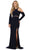 Long Sleeve Halter Sheath Prom Dress