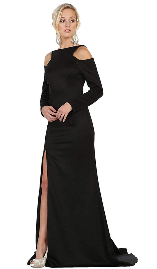 Long Sleeve Bateau Sheath Prom Dress