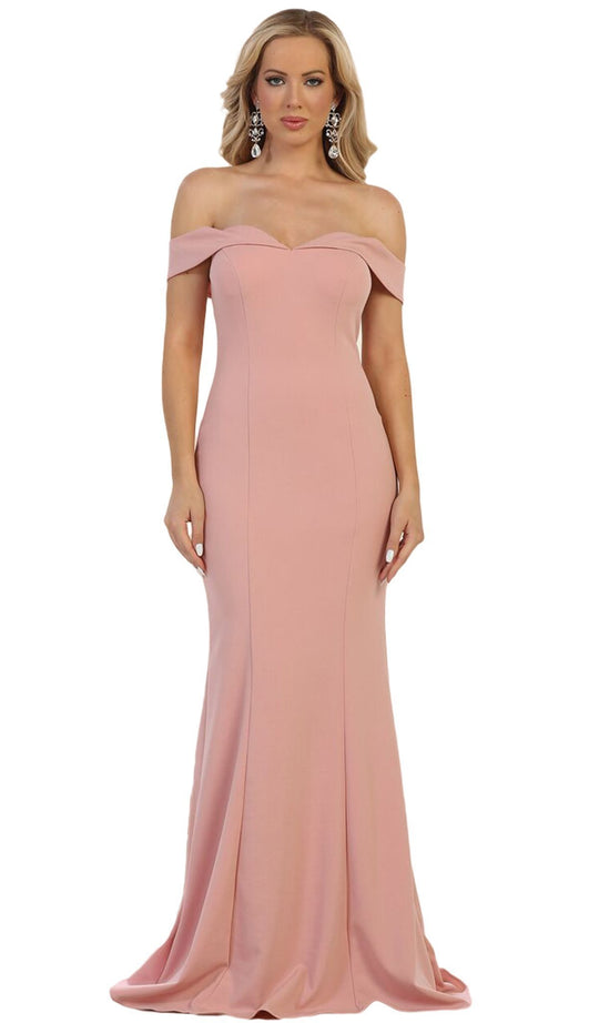 May Queen - Fold over Off-Shoulder Sheath Dress