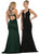 Strappy Fitted Plunging Trumpet Prom Dress