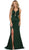 Strappy Fitted Plunging Trumpet Prom Dress