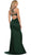 Strappy Fitted Plunging Trumpet Prom Dress