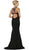 Strappy Fitted Plunging Trumpet Prom Dress