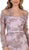 Floral Lace Illusion Bateau Sheath Evening Dress