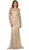 May Queen - MQ1562 Floral Lace Illusion Bateau Sheath Evening Dress