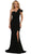 Fitted One Shoulder Strap Evening Dress with Slit