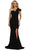 May Queen - MQ1572 Fitted One Shoulder Strap Evening Dress with Slit