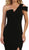 Fitted One Shoulder Strap Evening Dress with Slit