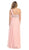 May Queen - MQ748 One Shoulder Strap Bejeweled Straight Neck Chiffon Prom Dress